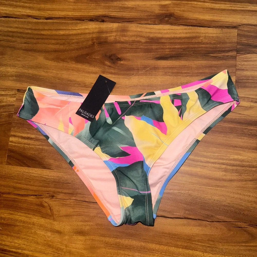 Palisades beach club Pink Tropical Print Bikini Bottom only